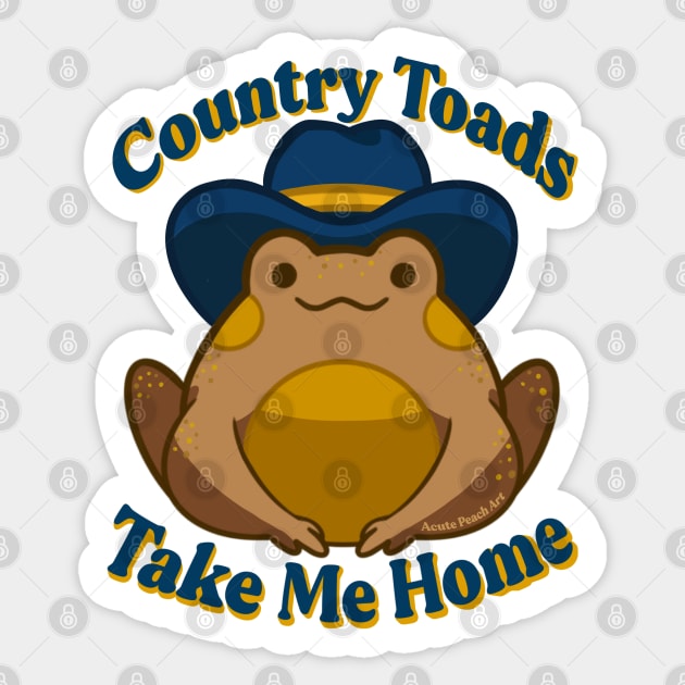 Country Toads Take Me Home Sticker by Acute Peach Art